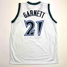 Autographed/Signed Kevin Garnett Minnesota White Jersey Beckett COA picture