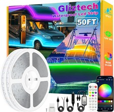 Gliztech 50FT Led Boat Lights, Marine Pontoon Led Lights with App, 12V RGB Water picture