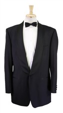 Vito Rufolo Black Shawl Lapel 1-Btn Tuxedo Formal Wedding 110's Wool Suit 40L picture