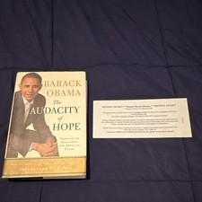 Signed 1st Edition Hardcover The Audacity Of Hope w/Signing Ticket Barack Obama picture