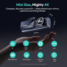 BOTSLAB 4K Dash Cam Front with Super Capacitor, WDR Night Vision HK40 Plus picture