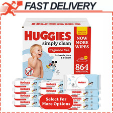 Huggies Simply Clean Unscented Baby Wipes 12 Flip-Top Packs 864 Total Count picture
