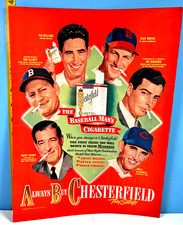 1948 Ted Williams Joe DiMaggio Stan Musial Chesterfield Cigarettes Print Ad picture