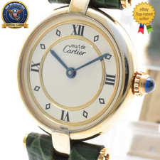 [Exc+5] Cartier 590004 Must Vendome Vermeil 24mm Roman Dial Quartz Women's Watch picture
