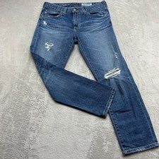AG Adriano Goldschmied Ex-Boyfriend Slouchy Slim Jeans Women 26R Blue Distressed picture