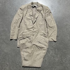 VTG 1950s Flecked Wool Suit 42 Jacket Sz 32 Pants Atomic Two Piece Rockabilly picture