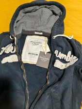 Abercrombie & Fitch, Navy Blue Full zip, Heavyweight Hoodie, Rare Vintage Y2K, M picture