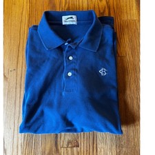 Slazenger Mens Navy Blue Cotton Pique Polo Embroidered Logo Large RN 109124 picture