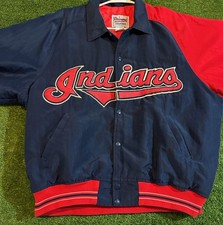 Vintage Cleveland Indians jacket mens large blue red starter bomber varsity 90s picture
