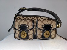 Vintage Coach Legacy 10339 Signature Double Turnlock Shoulder Bag Y2K 2006 picture