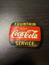 Vintage Coca-cola Fountain Service Metal Pocket Tin  picture