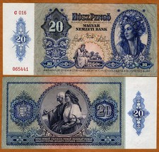 Hungary, 20 Pengo, 1941, P-109, WWII, aUNC picture