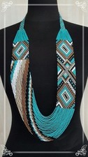 Handmade Necklace Seed Bead Boho American Style Nativ Beaded Multi Strand picture