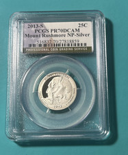 2013 S 25C Silver Mount Rushmore NP Quarter PCGS PR70DCAM picture