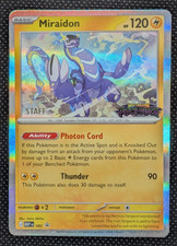 Miraidon STAFF STAMP 082 Pitch Black Pre-Release Holo MEP Promo Pokemon NM picture