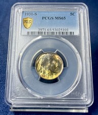 1931 S Buffalo Nickel PCGS MS 65 Toned -LOT F 104 picture