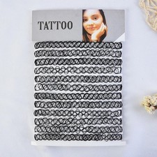 12pcs Rainbow Stretch Choker Creative Women Set Necklace Elastic Tattoo Vintage picture