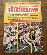 Touchdown 1969 All-Pro Football Annual JOE NAMATH Featured On COVER VG Magazine picture