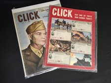 Two Vintage Click Magazines 1944, Eisenhower WW2 picture