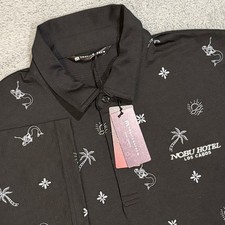 RARE Travis Mathew x Nobu Hotel Los Cabos Cove Dive Polo Shirt Performance Black picture