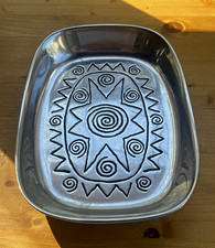 Vintage Wilton Armetale Reggae Bread Serving Tray 9.5” Pewter Alloy Platter RWP picture