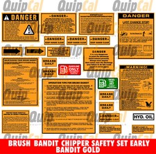 Brush Bandit Early Models Chipper Safety Decal Set - Economical Version picture