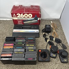 Atari 2600 System Bundle with Console, 30 Games, Joystick, Paddles, and More LOT picture