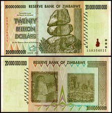 Zimbabwe 20 Billion Dollars, 2008, P-86, Used picture