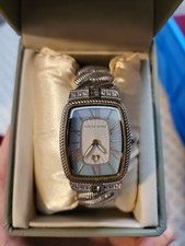 JUDITH RIPKA Light Blue Mother of Pearl w/Gold Tone Roman Numerals Quartz Watch picture