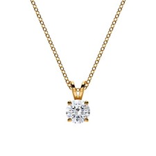 IGI 0.50 Ct D-F / VVS Round Lab Grown Diamond Pendant Necklace 14K Yellow Gold picture