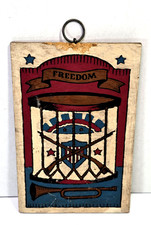 Vintage Colonial Wall Plaques Revolutionary Drum Americana Art Handmade Rustic picture
