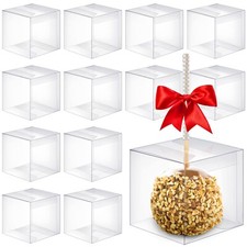 Juexica 100 Pcs Candy Apple Boxes with Hole 4x4x4 Inch Caramel Apple Boxes Ap... picture