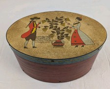 Wilton & Lee Oval Bentwood Shaker Box Hand Painted Pennsylvania Dutch Folk Art  picture