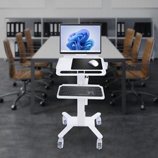 Rolling Adjustable Medical Mobile Computer Cart Mobile PC Stand Desk Workstation picture