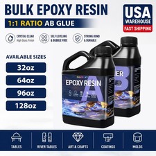 Epoxy Resin 1:1 Kit Crystal Clear, UV Resistant, Self Leveling Bulk 64OZ/1Gallon picture