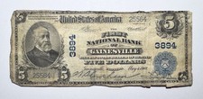 Rare 1902 $5 First National Bank Of Gainesville, Florida Ch# 3894 SN# 25564 picture