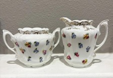 Rare Antique Carl Tielsch Altwasser Porcelain Germany creamer sugar Set picture