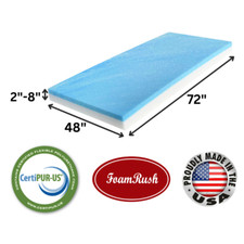 48x72 RV Bunk Gel Memory Foam Mattress Camper Trailer Medium Firm USA FoamRush picture