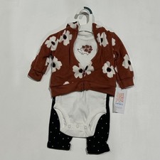 Carter's Just One You Baby Girls' Floral Sweatshirt Top & Bottom Set - Brown 9M picture