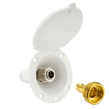 RecPro White RV Exterior Spray Port | Quick Connect Connector picture