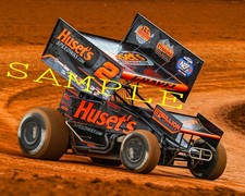 DAVID GRAVEL #2 HUSET'S SPRINT CAR RACING ON TRACK 8X10 GLOSSY PHOTO #7G picture