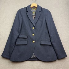 JOULES Tweed Jacket UK 8 Navy PEYTON Parade Blazer Hacking Herringbone Country picture