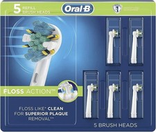 5x Oral-B Floss Action Replacement Brush Heads with Bacterial Protection picture