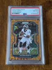 Panini Prizm 2020 Jalen Hurts Philadelphia Eagles #343 Lazer Prizm RC PSA 8 picture