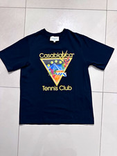 Casablanca Tennis Club Men's M Black Cotton Crew Neck Graphic Logo T-Shirt picture
