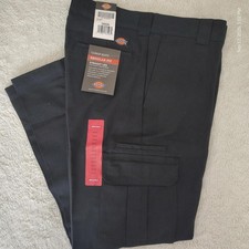 NWT Dickies Regular Fit Flex Cargo Pants Black 34x30 picture
