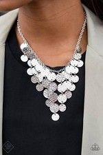 Paparazzi Spotlight Ready Silver Necklace and Earring Set Jewelry picture
