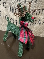 9” Vintage Reindeer Rudolph Set of 4 Topiary Christmas Mantle Tabletop Decor picture