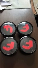 4Pcs Red Chrome Spinner Caps Fits Forgiato 2.75in Floating Wheel Center Emblem picture