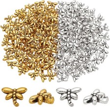 200Pcs Antique Spacer Beads Metal Dragonfly Beads Tibetan Sliver Goldanimal Char picture